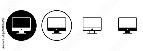 Computer icon set. computer monitor icon vector.