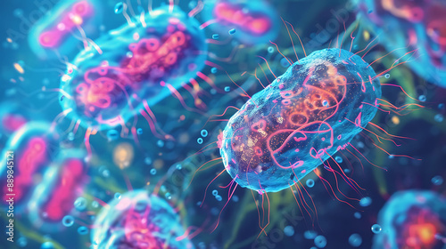 Binary fission process a prokaryotic cell in a bio study research lab study