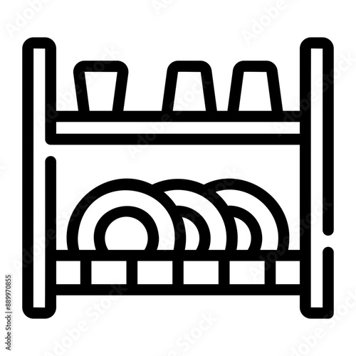 dish rack Line Icon