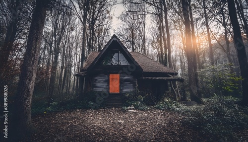 Halloween house in the forest with scarry vibe