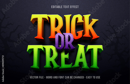 Trick or treat editable text effect, halloween theme text style