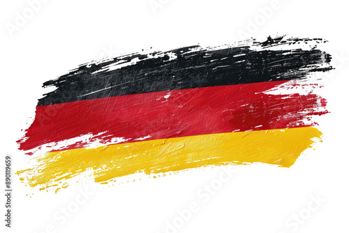 brush paint stroke in german flag colors isolated on white or transparent png