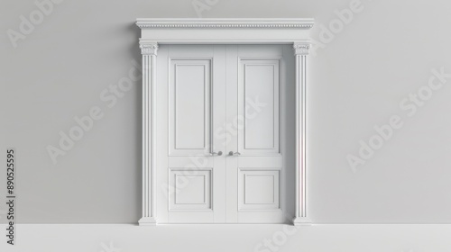 White Double Door with Classic Trim.