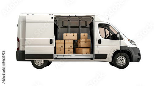 Delivery van transparent background