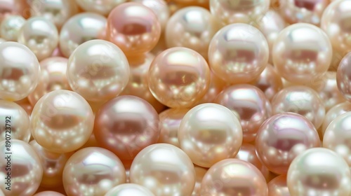 A bunch of pearls are shown in a close up