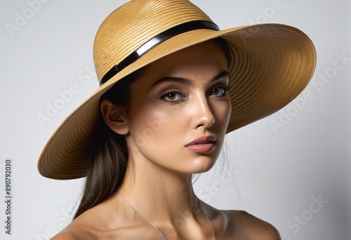 Sunny Summer Elegance with a Straw Hat