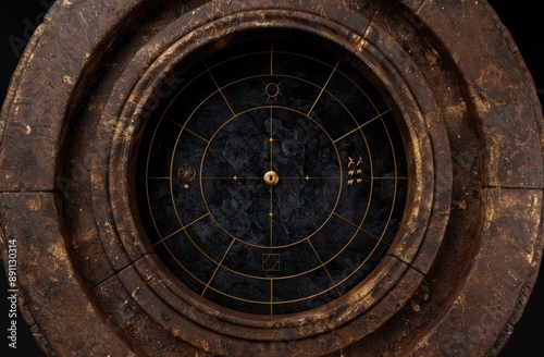 Antique astronomical instrument with intricate design