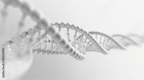 A white line of DNA is shown in a close up