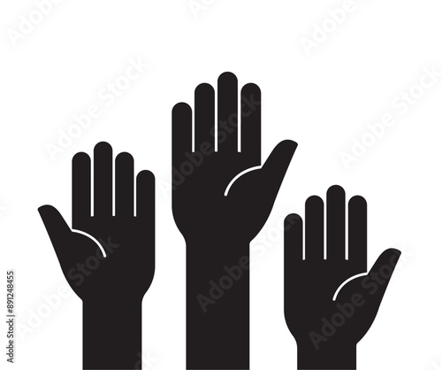 hands up icon vector illustration