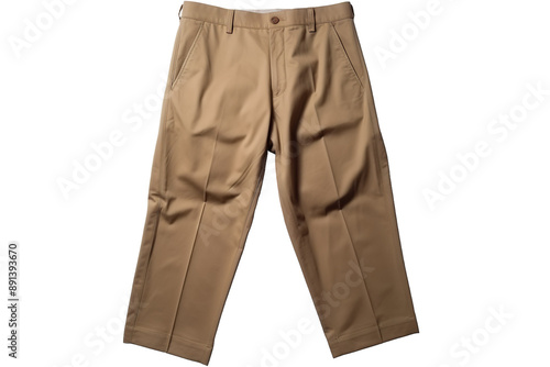 A Pair of Khaki Trousers Ready for Adventure on a Clear PNG or White Background.