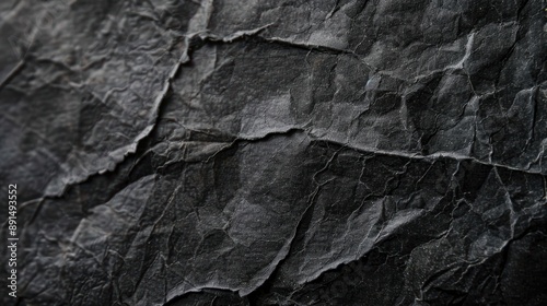 Close-up Rough, dusty and grainy black paper texture for background