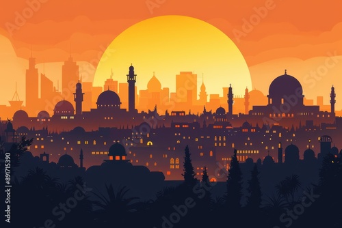 the city of israel is shown in this illustration