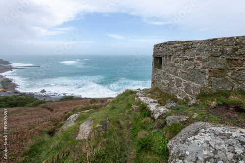 Photo of a world war two pillbox overlooking Sennen Cove in Cornwall