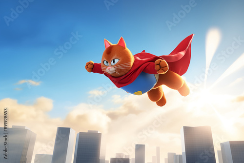 A cat in the guise of a superhero. 