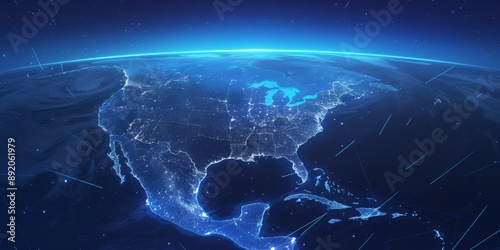 5G Tsunami: Illuminating the Path to High-Speed Connectivity in North America with a Map of Light Waves Spreading Across the Continent's 5G Network