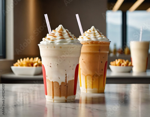 chocolate coffee, chocolate shake, whipped cream, vanilla shake, czekoladowa kawa, shake czekoladowy, bita śmietanka, waniliowy shake,