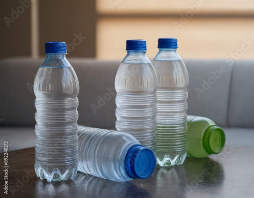 plastic bottle with cap, bottled water, plastic caps, plastikowa butelka z nakrętka, woda w butelce, nakrętki plastikowe