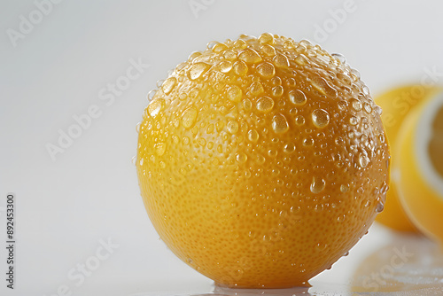 Whole Meyer lemon fruit on a white background