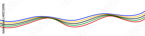 Colored Olympic Games rainbow wavy lines flag symbol isolated