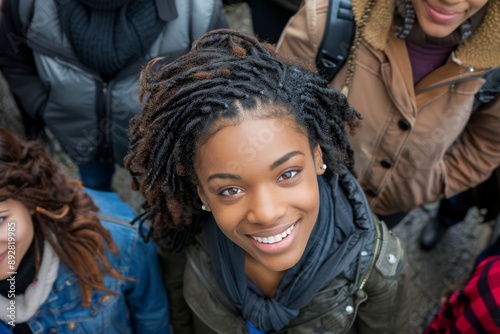 African American group seen from a high angle