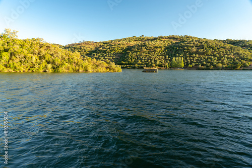 Tagus river that borders Portugal and Spain between the towns of Malpica do Tejo and the town of Herrera de Alcantara-Spain.