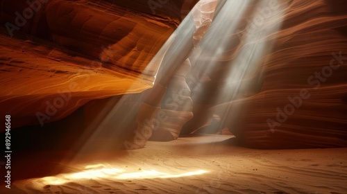 ethereal light beams in antelope canyon surreal sandstone formations