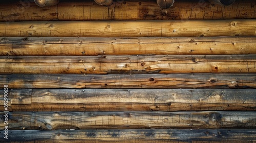 Architecture and building details against a wooden log background