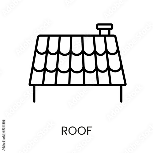 Roof line vector icon with editable stroke