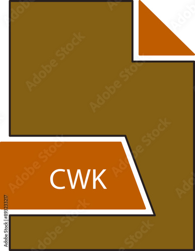 CWK File format icon in shapes 2 colors and side contour