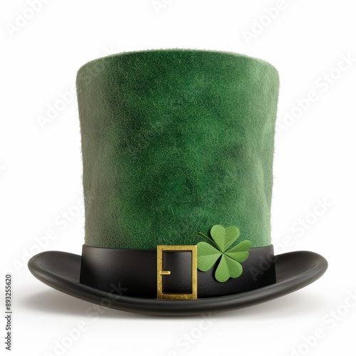 green st. patrick's day leprechaun hat with clover