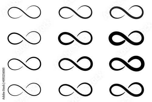 Hand drawn infinity symbol. Black infinity icon. Eternity, infinite, limitless and forever signs.