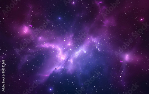 Cosmos background. Realistic purple galaxy with shining stars. Fantasy universe with constellation. Color milky way. Beautiful nebula wallpaper. Vector illustration.