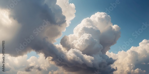 dramatic cloudscape with towering cumulus clouds 