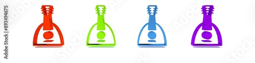 Colorful Musical instrument balalaika icon isolated on white background. Minimalism concept. 3D render illustration