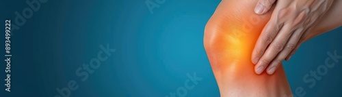 Realistic depiction of knee joint with gout, emphasizing warmth, tenderness, and elevated uric acid, medical illustration of severe discomfort