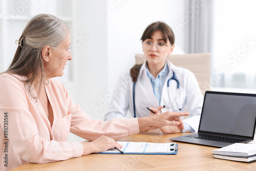 Lung disease. Patient having doctor appointment in clinic