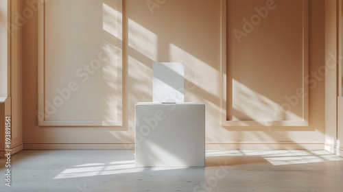 ballot box for elections on a light background, reflecting the selectivity of power in countries with freedom of speech and constitutional rights of man and citizen