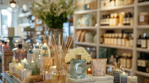 Cozy Interior of a Luxury Boutique with Stylish Decor and Aromatic Products