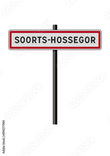 Panneau d'entrée de la ville de Soorts-Hossegor (Landes) en vectoriel