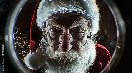 Evil Santa Claus with a Fish Eye Lens Effect