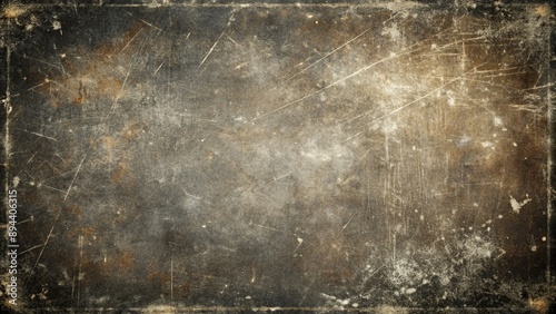 Retro-style distressed overlay featuring scratches, dust, and white grain texture with a dark black layer, ideal for adding a vintage feel to edited images.