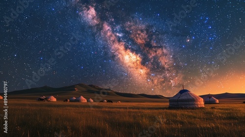 Vast field of gers under the bright Milky Way.