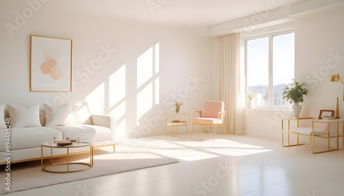 Photo interior modern design room 3d illustration