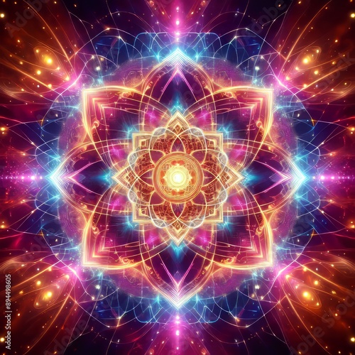 207 66. Neon fractal holographic illustration_ A holographic des