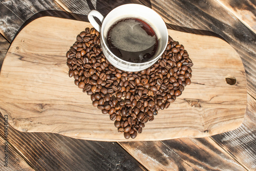 Morning Coffee Break Beans Heart