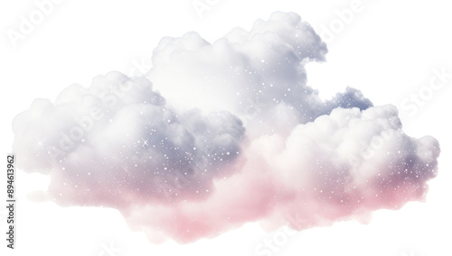 PNG Dreamy pastel clouds with sparkles