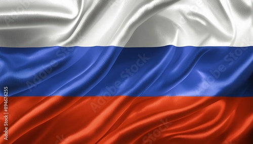 waving and shining Russian flag texture background Generative AI