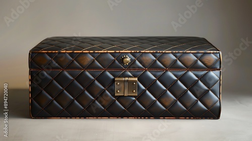 A quilted leather box with a luxurious finish