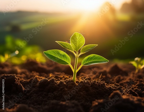 Petite plante en train de pousser