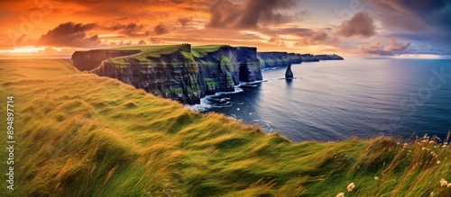 Majestic Cliffs of Moher at Sunset